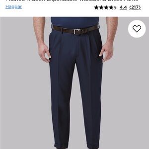 Haggar Men's Classic Fit Navy Trousers